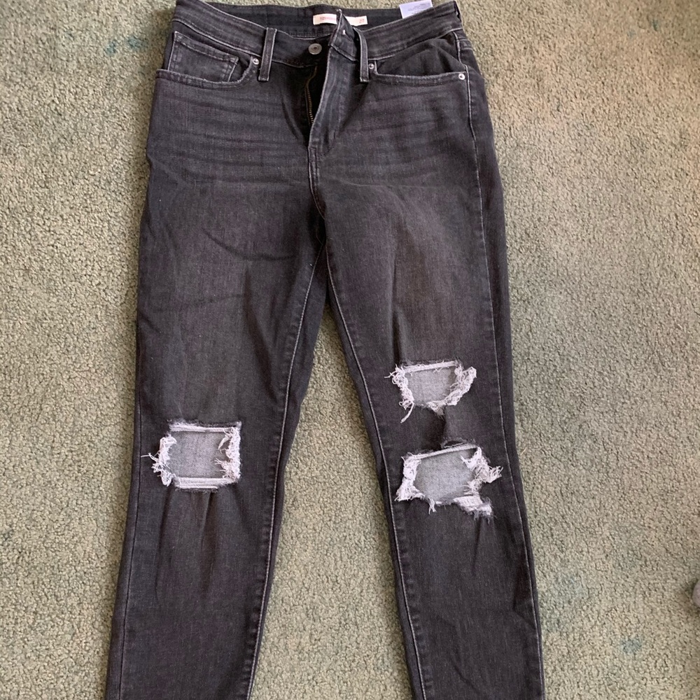 Levi’s MidRise Destroyed Gray Jeans
